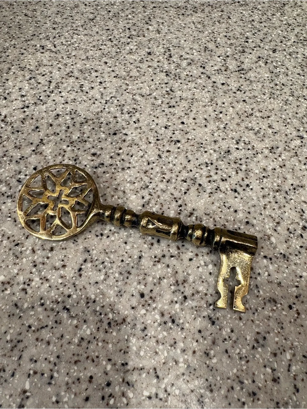 Antique Style Decorative Brass Key - Gold Accent Home Accent